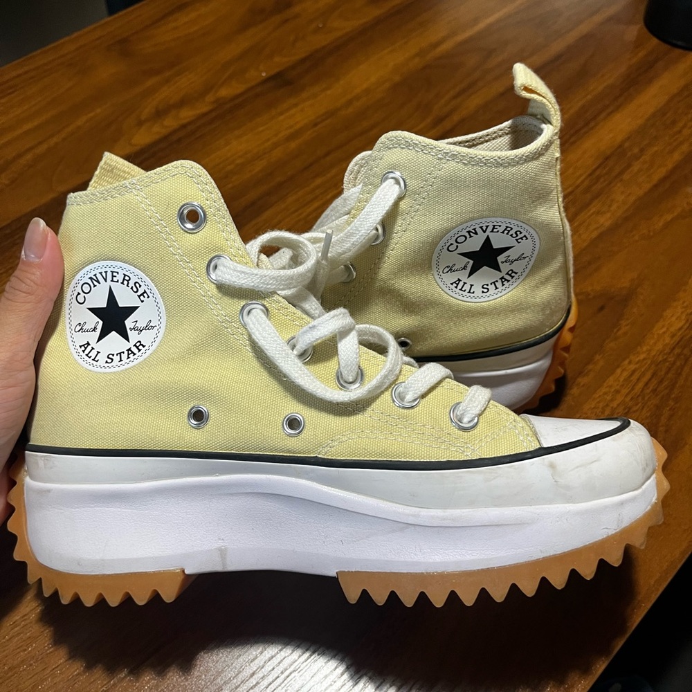 Converse Woman Yellow High-Top Platform Sneakers